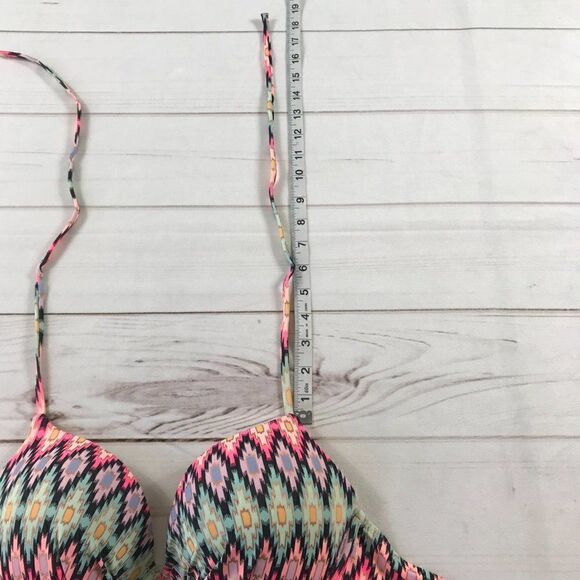 Victoria's Secret Multi Colored Bikini Top Halter Strap 34C - Picture 8 of 8